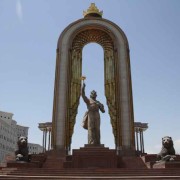 Somoni statue Dushanbe