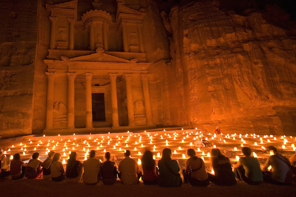 Lanterns outside the Petra Treasury